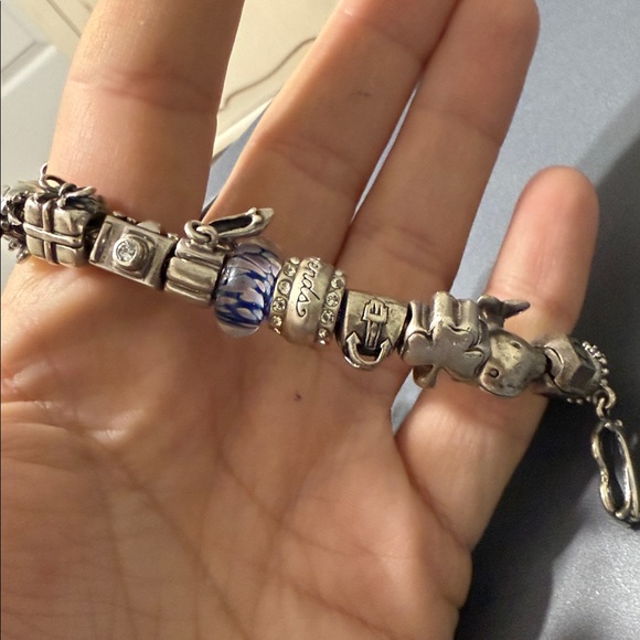 Silver pandora Charm Bracelet with Blue Accents - Picture 5 of 5
